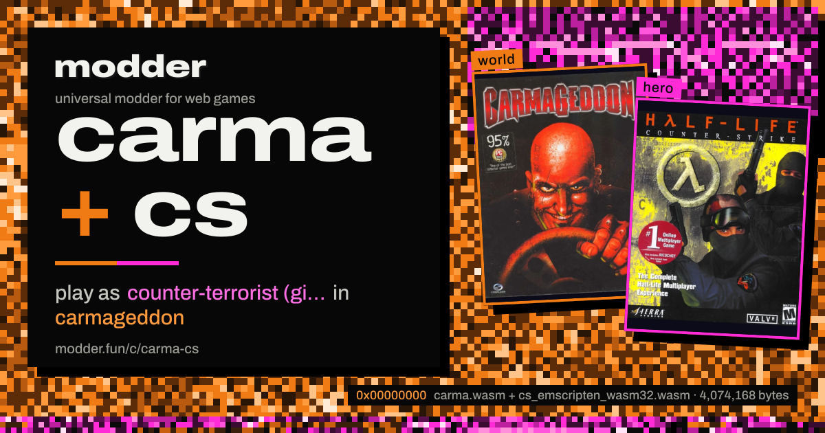 link card: carma + cs, play as counter-terrorist (gign) in carmageddon