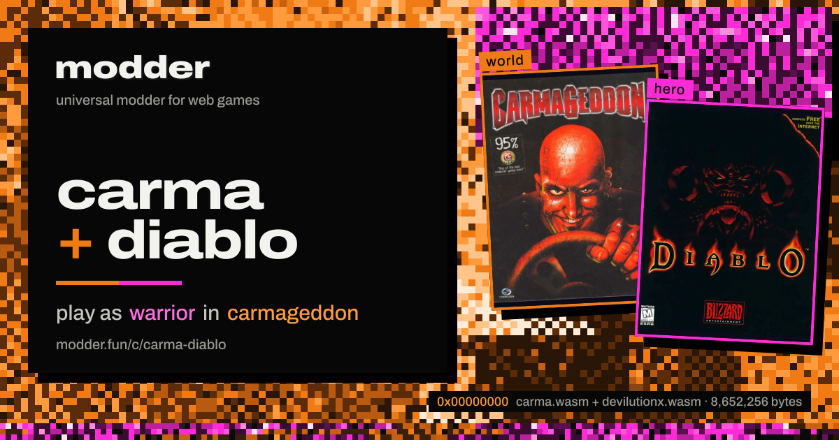 link card: carma + diablo, play as warrior in carmageddon