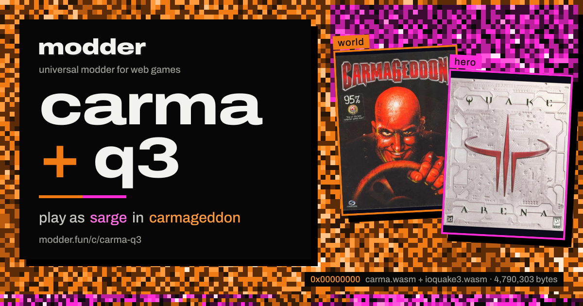 link card: carma + q3, play as sarge in carmageddon