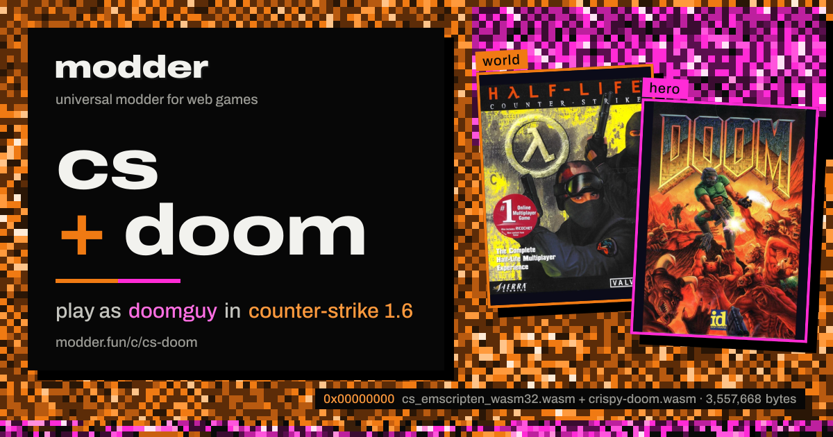link card: cs + doom, play as doomguy in counter-strike 1.6