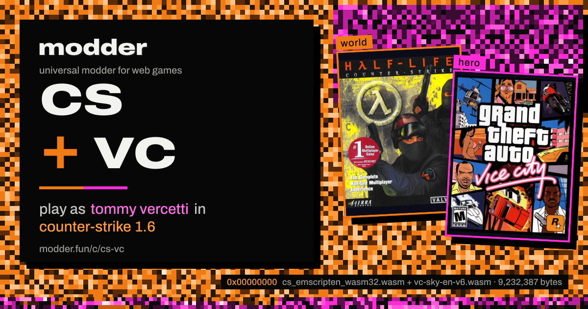 link card: cs + vc, play as tommy vercetti in counter-strike 1.6