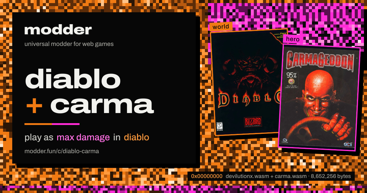 link card: diablo + carma, play as max damage in diablo