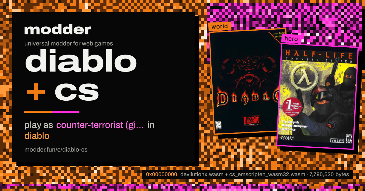 link card: diablo + cs, play as counter-terrorist (gign) in diablo