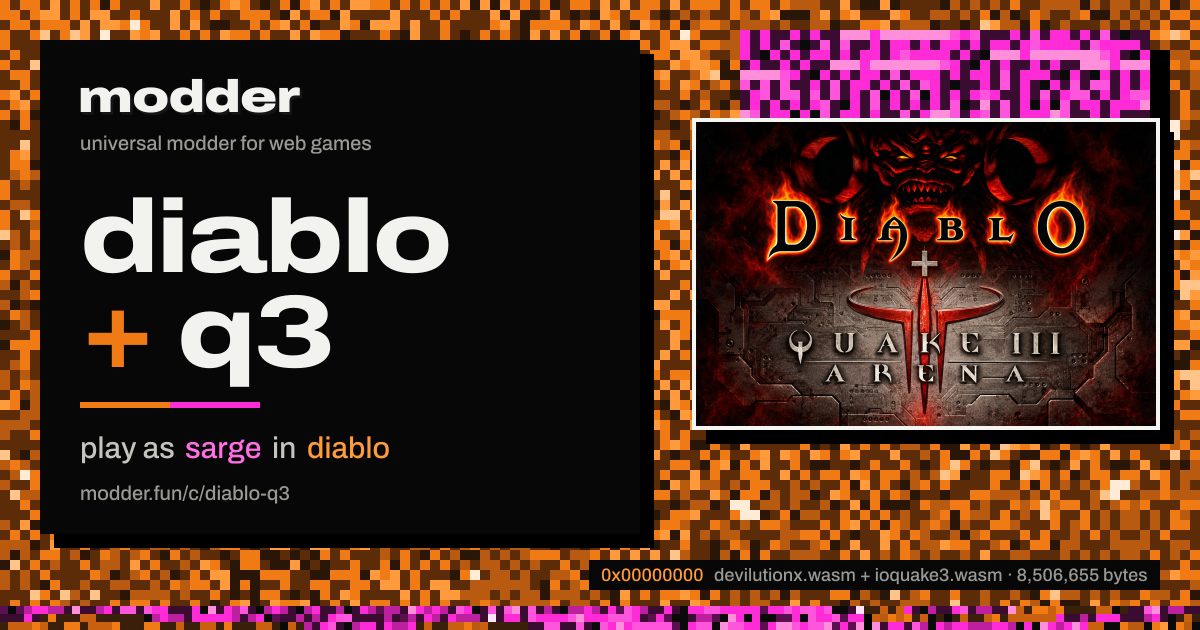 link card: diablo + q3, play as sarge in diablo