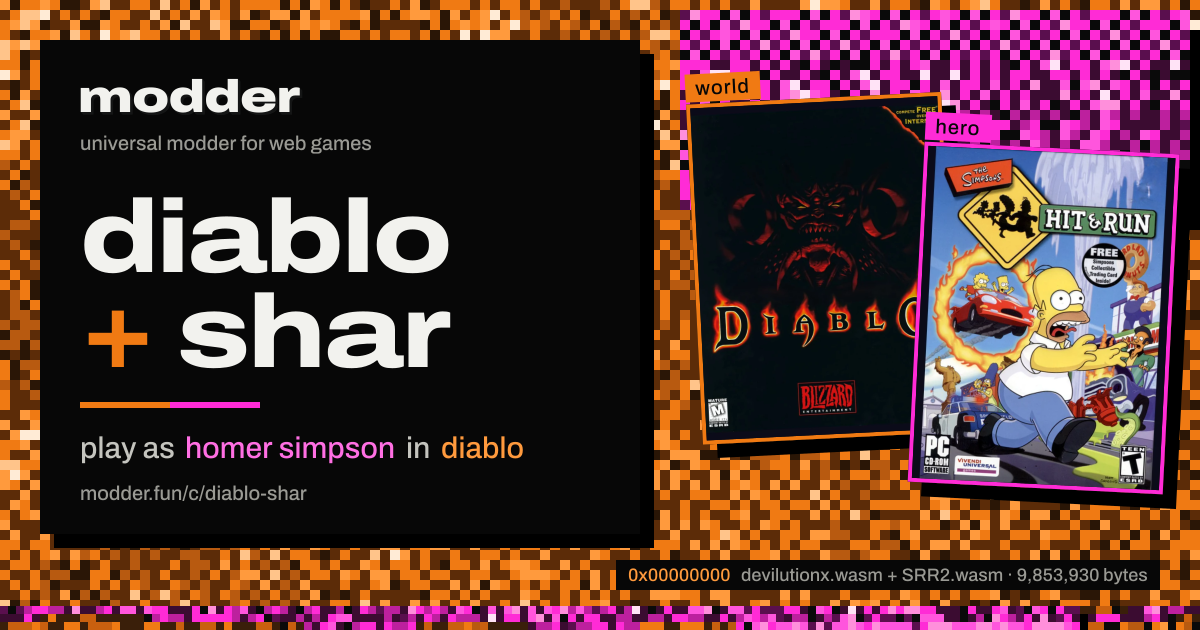 link card: diablo + shar, play as homer simpson in diablo