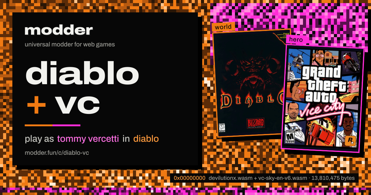 link card: diablo + vc, play as tommy vercetti in diablo