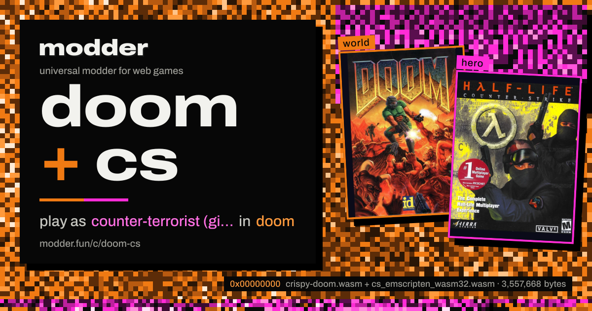 link card: doom + cs, play as counter-terrorist (gign) in doom
