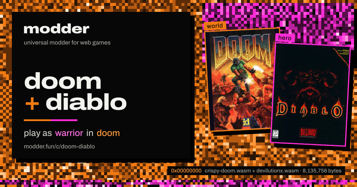 link card: doom + diablo, play as warrior in doom