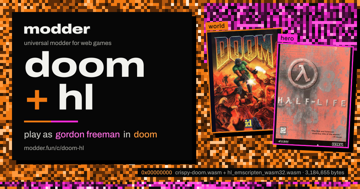 link card: doom + hl, play as gordon freeman in doom