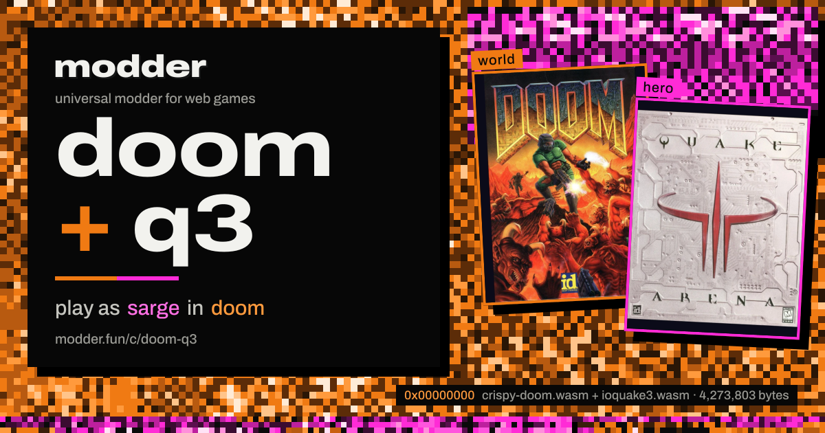 link card: doom + q3, play as sarge in doom