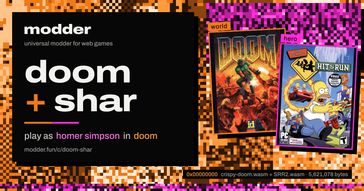 link card: doom + shar, play as homer simpson in doom