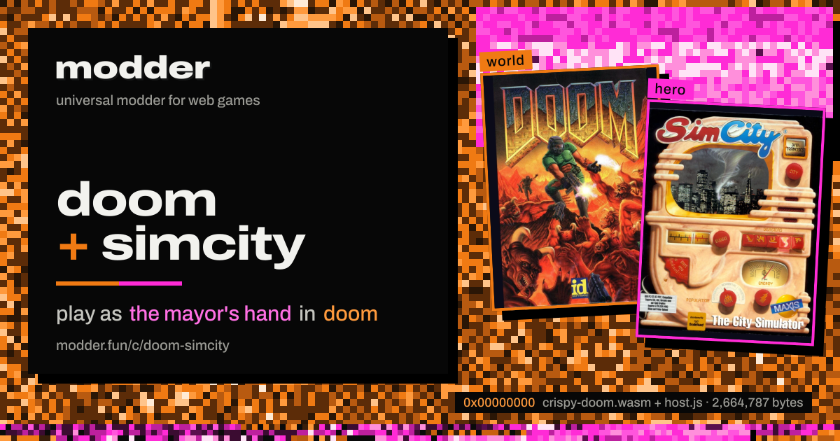link card: doom + simcity, play as the mayor's hand in doom