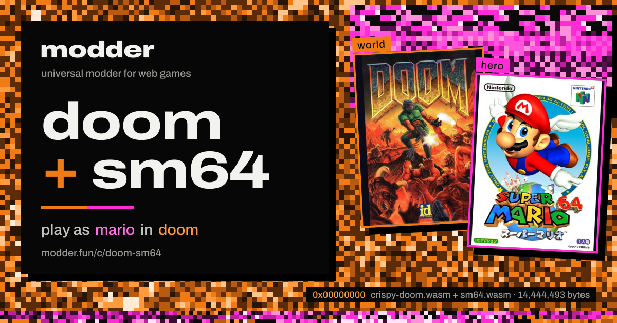 link card: doom + sm64, play as mario in doom