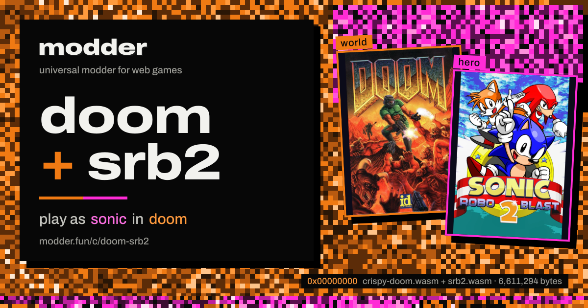 link card: doom + srb2, play as sonic in doom