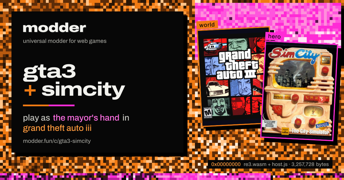 link card: gta3 + simcity, play as the mayor's hand in grand theft auto iii