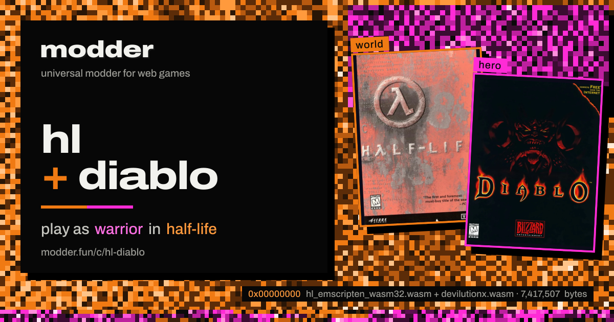 link card: hl + diablo, play as warrior in half-life