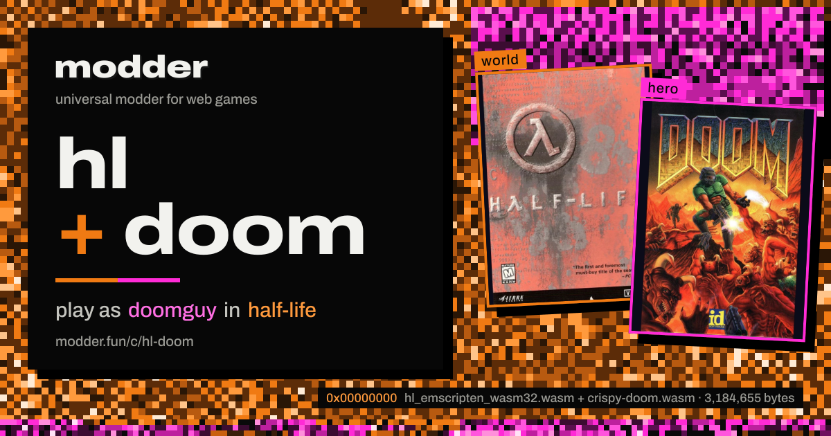 link card: hl + doom, play as doomguy in half-life