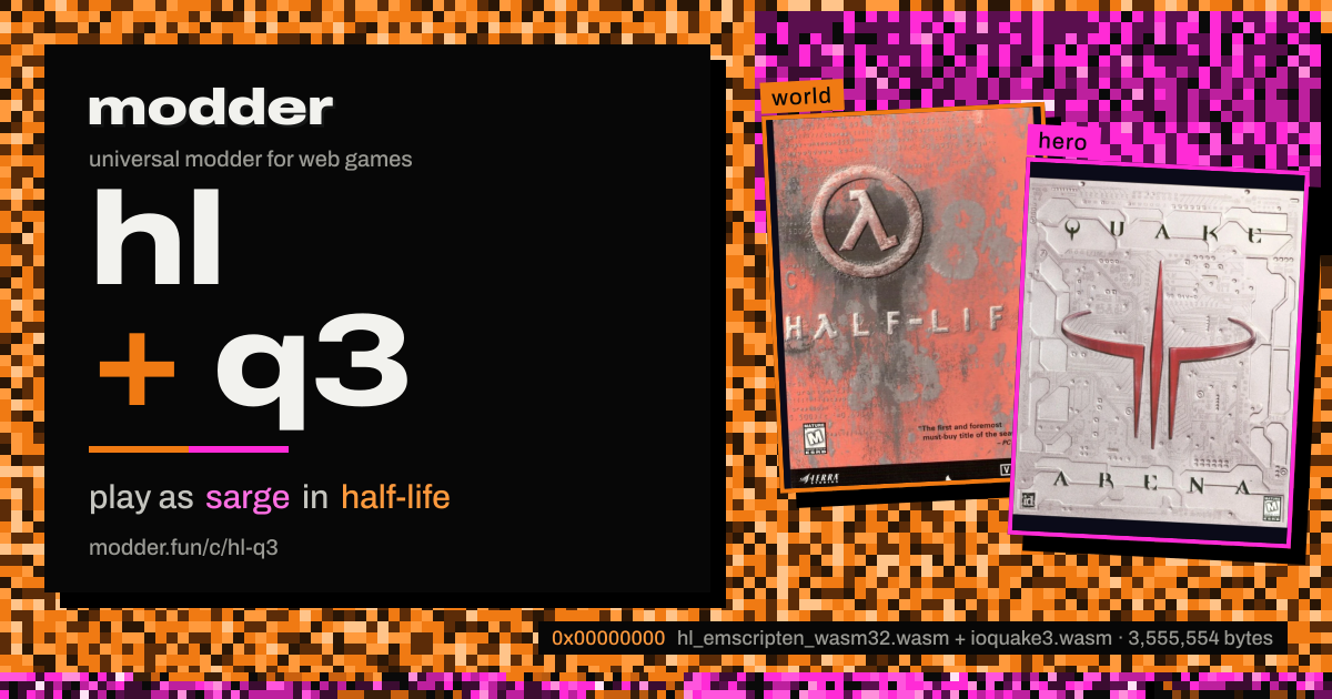 link card: hl + q3, play as sarge in half-life