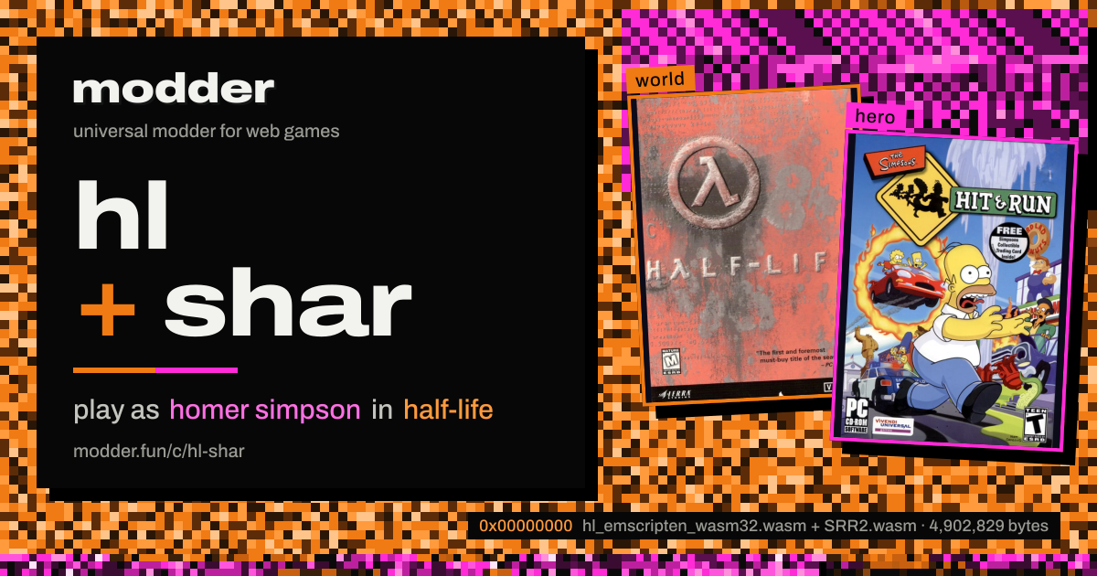 link card: hl + shar, play as homer simpson in half-life