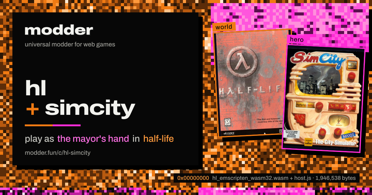 link card: hl + simcity, play as the mayor's hand in half-life