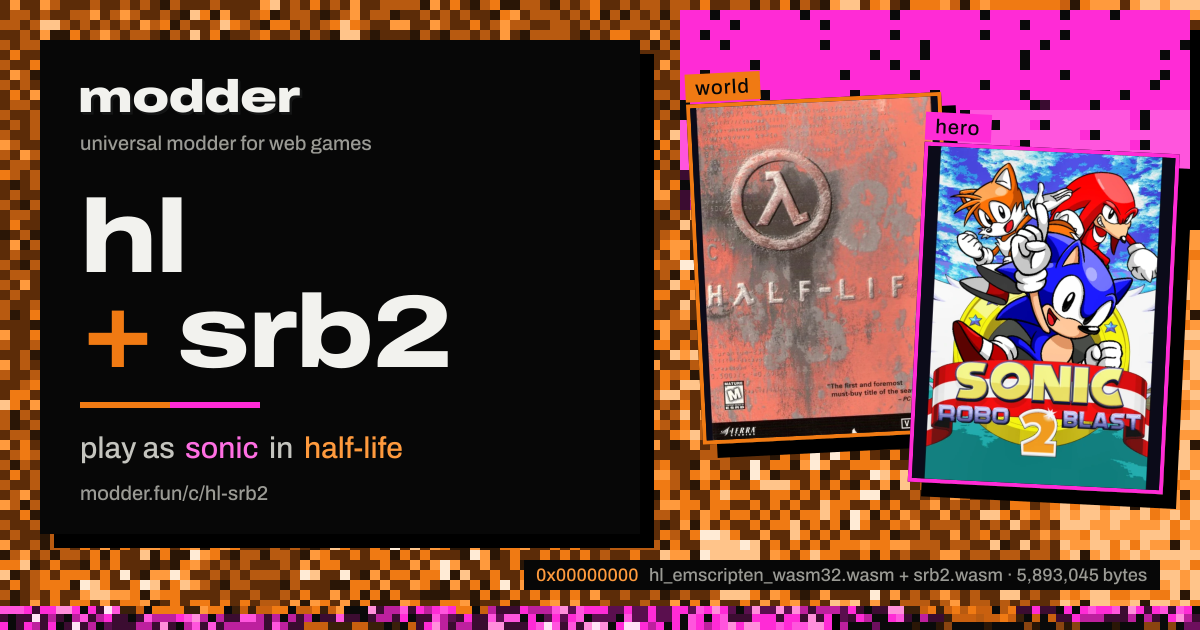 link card: hl + srb2, play as sonic in half-life