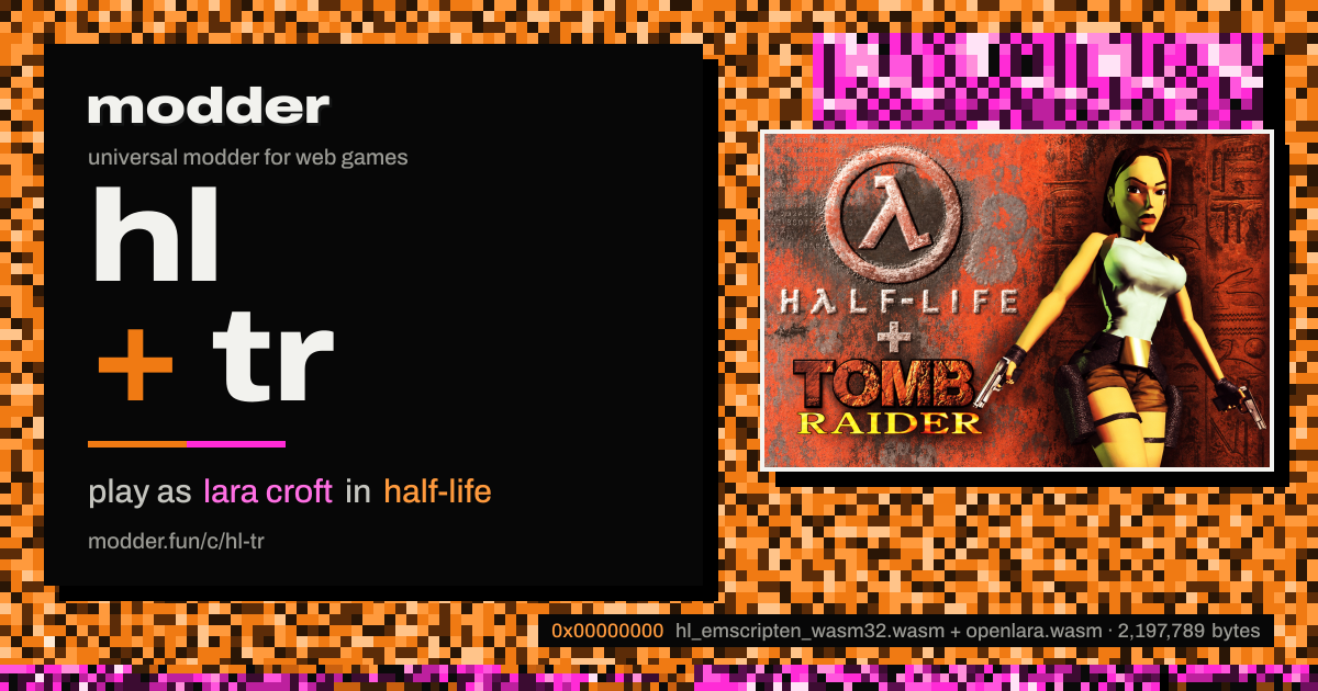 link card: hl + tr, play as lara croft in half-life