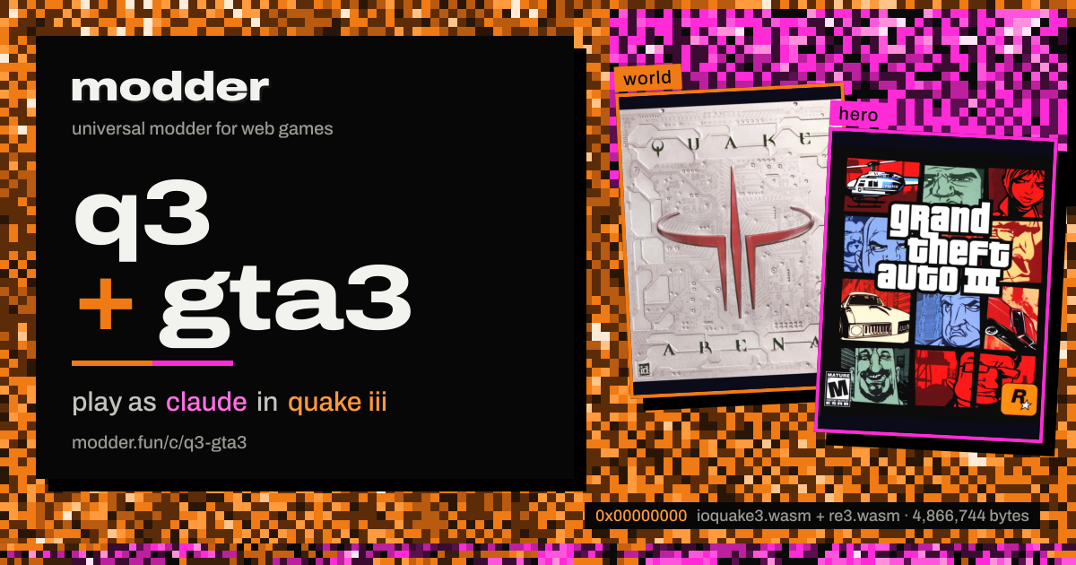 link card: q3 + gta3, play as claude in quake iii