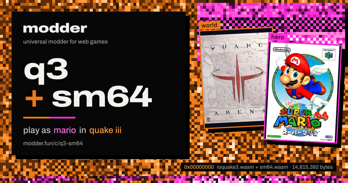 link card: q3 + sm64, play as mario in quake iii