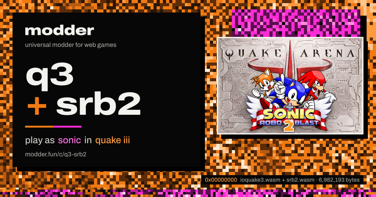 link card: q3 + srb2, play as sonic in quake iii