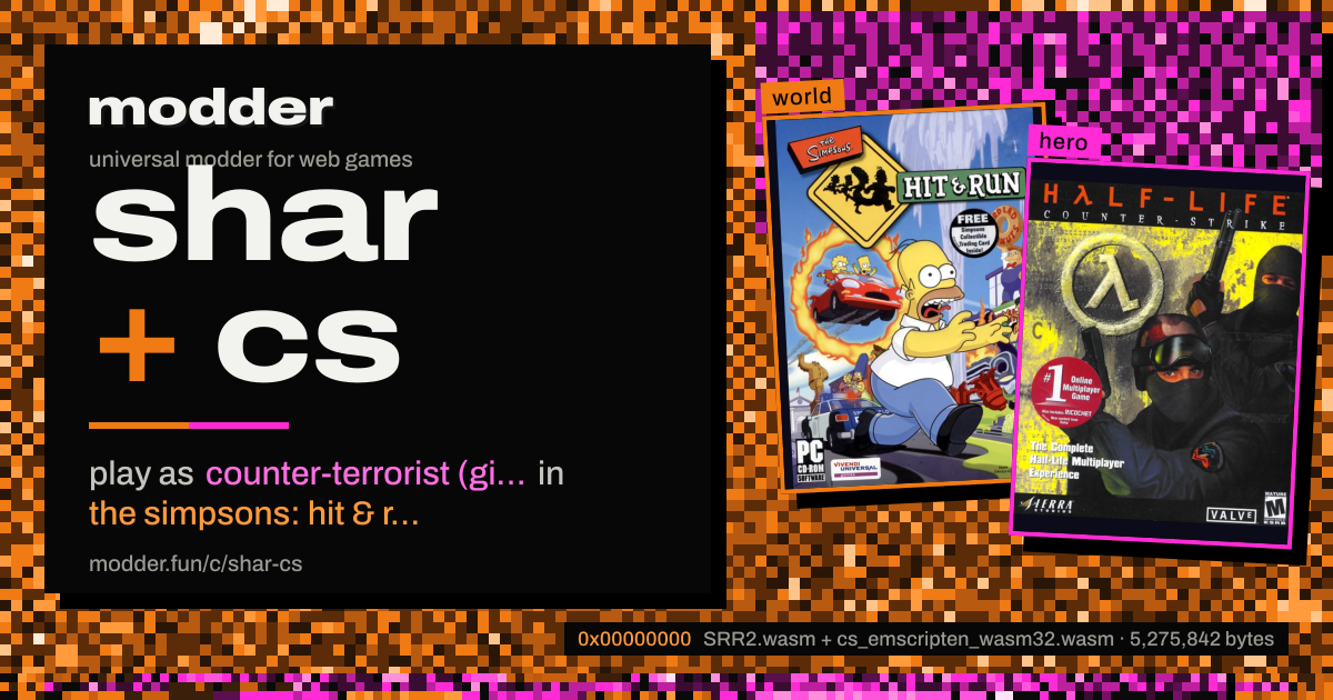 link card: shar + cs, play as counter-terrorist (gign) in the simpsons: hit & run