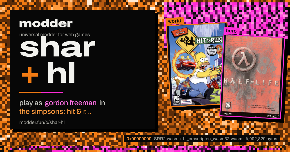 link card: shar + hl, play as gordon freeman in the simpsons: hit & run