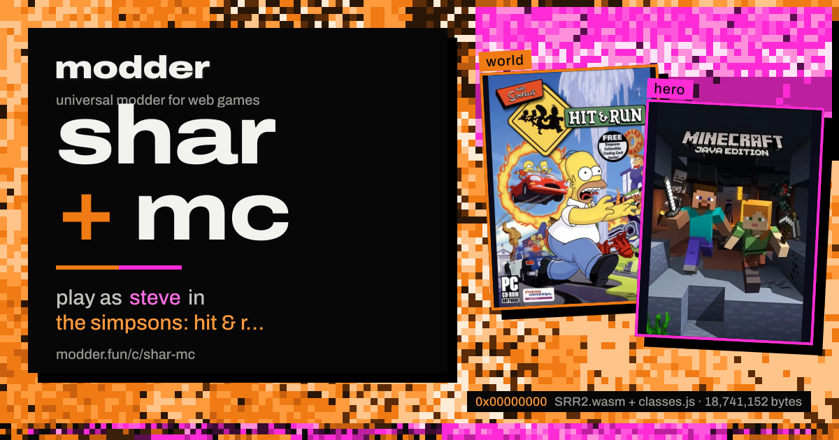 link card: shar + mc, play as steve in the simpsons: hit & run