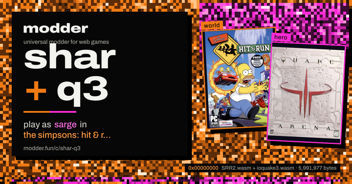 link card: shar + q3, play as sarge in the simpsons: hit & run