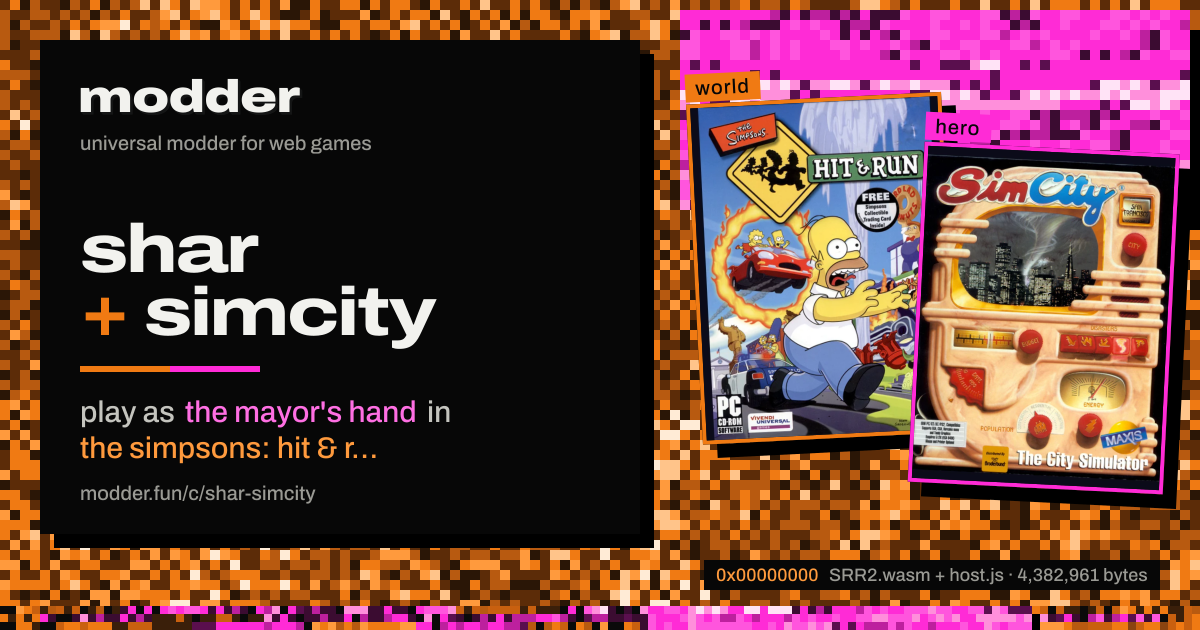 link card: shar + simcity, play as the mayor's hand in the simpsons: hit & run