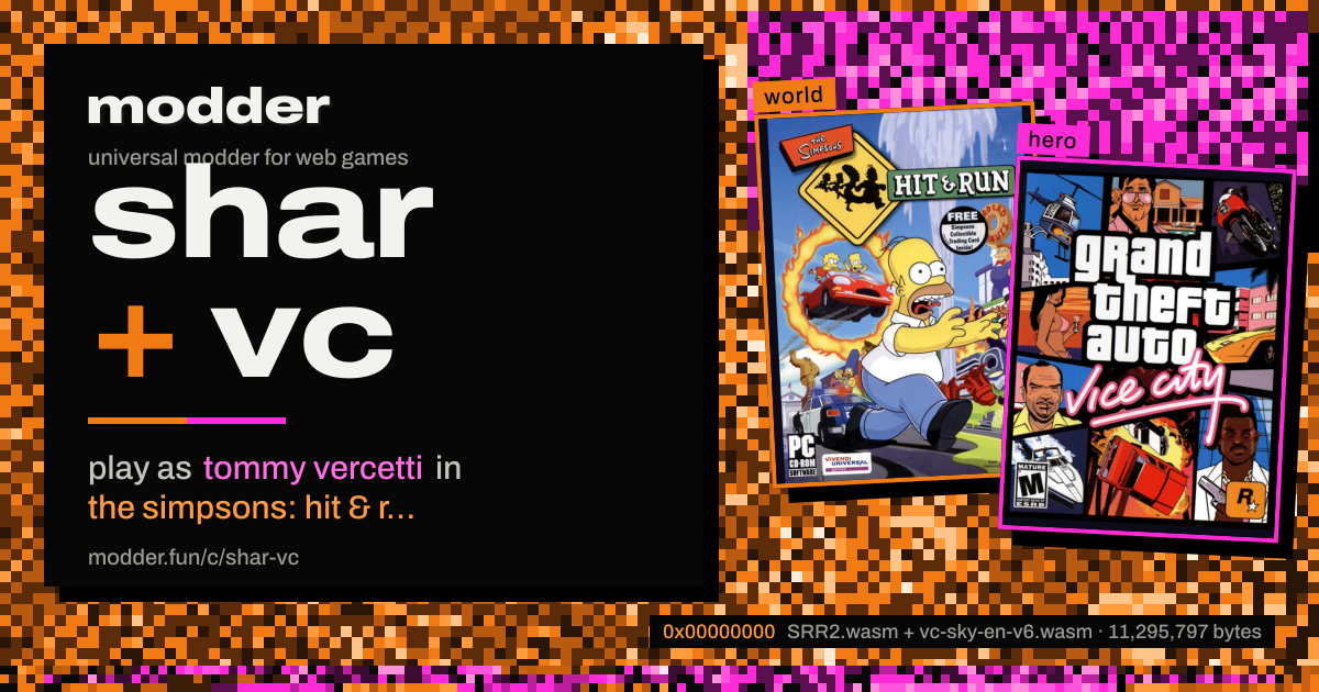 link card: shar + vc, play as tommy vercetti in the simpsons: hit & run