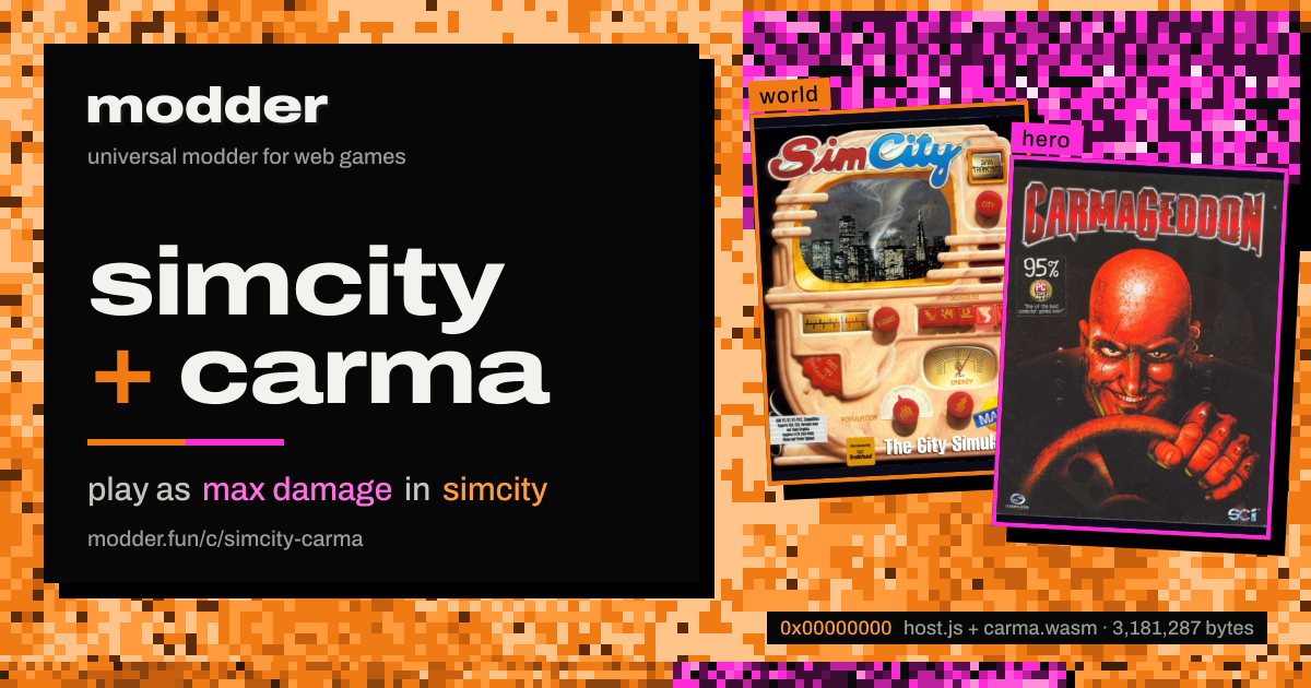 link card: simcity + carma, play as max damage in simcity