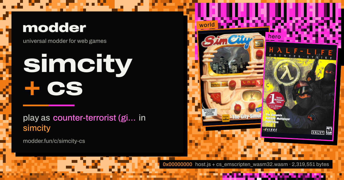 link card: simcity + cs, play as counter-terrorist (gign) in simcity