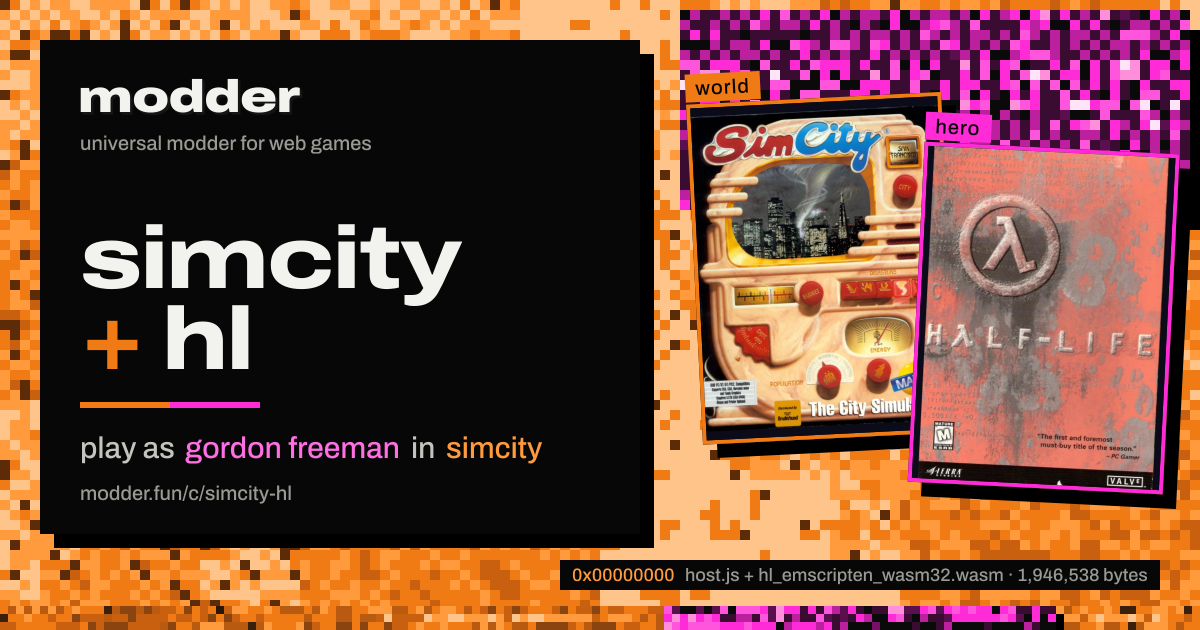 link card: simcity + hl, play as gordon freeman in simcity