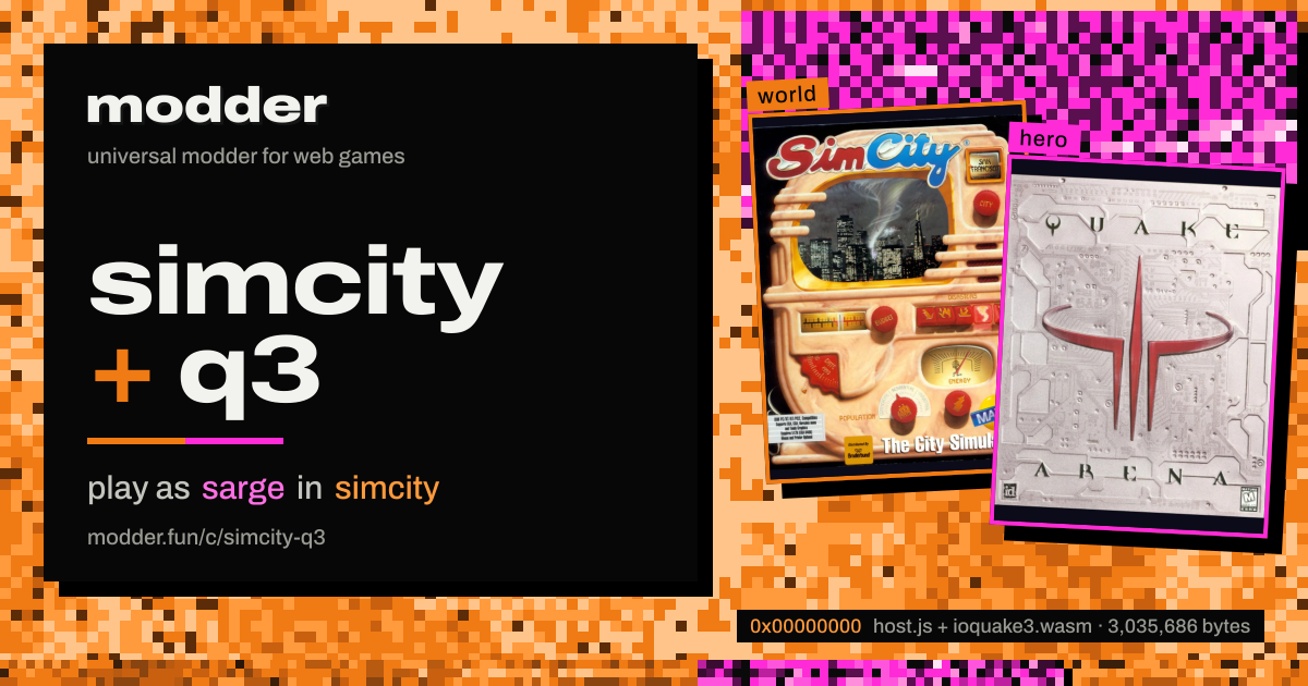 link card: simcity + q3, play as sarge in simcity