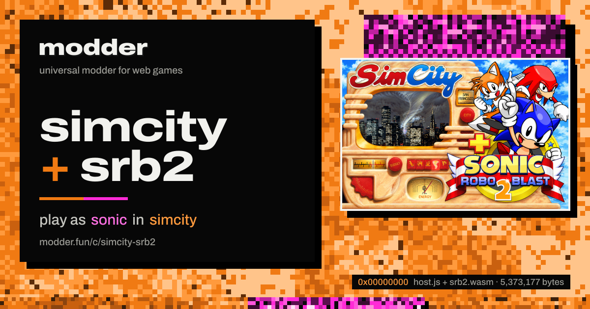 link card: simcity + srb2, play as sonic in simcity