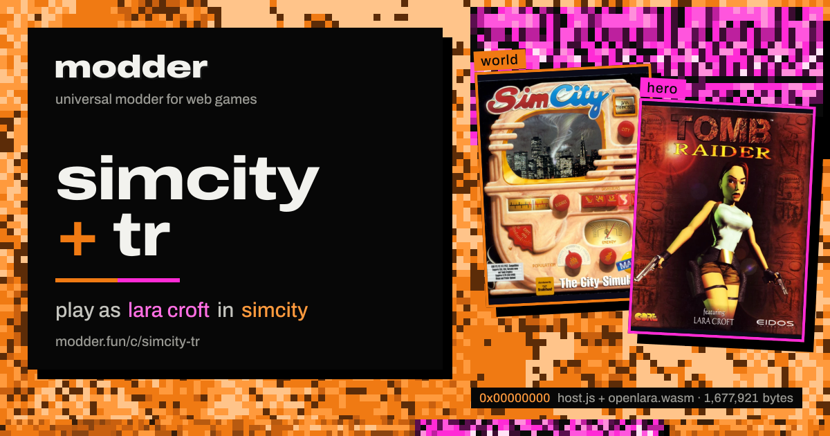 link card: simcity + tr, play as lara croft in simcity