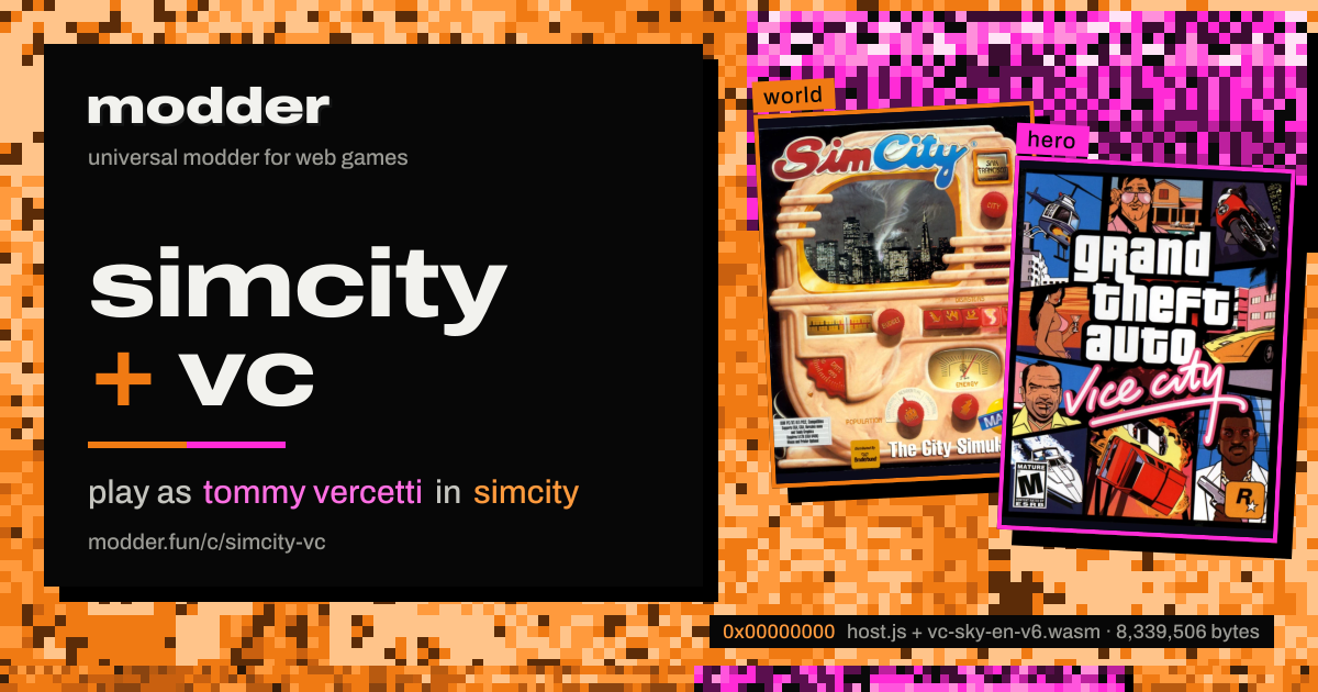 link card: simcity + vc, play as tommy vercetti in simcity
