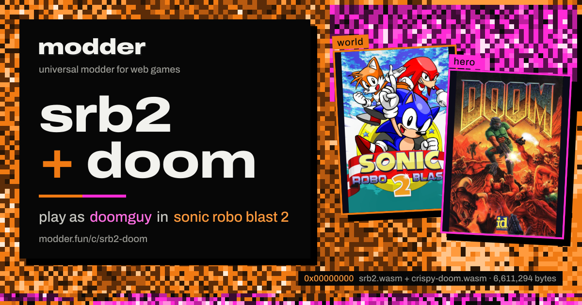 link card: srb2 + doom, play as doomguy in sonic robo blast 2