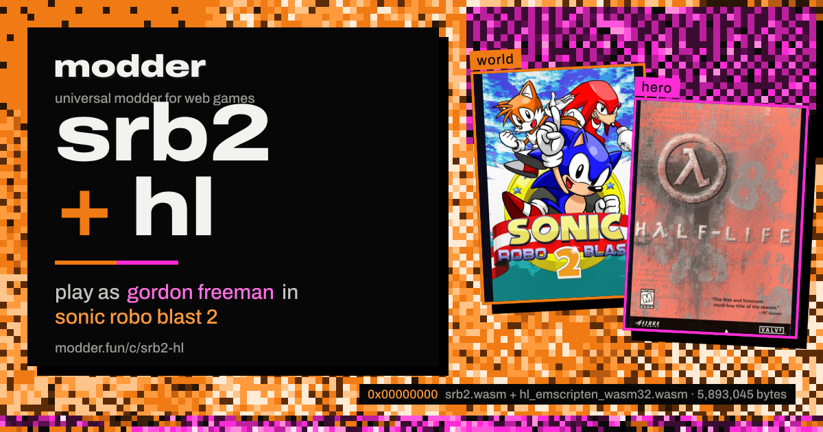 link card: srb2 + hl, play as gordon freeman in sonic robo blast 2