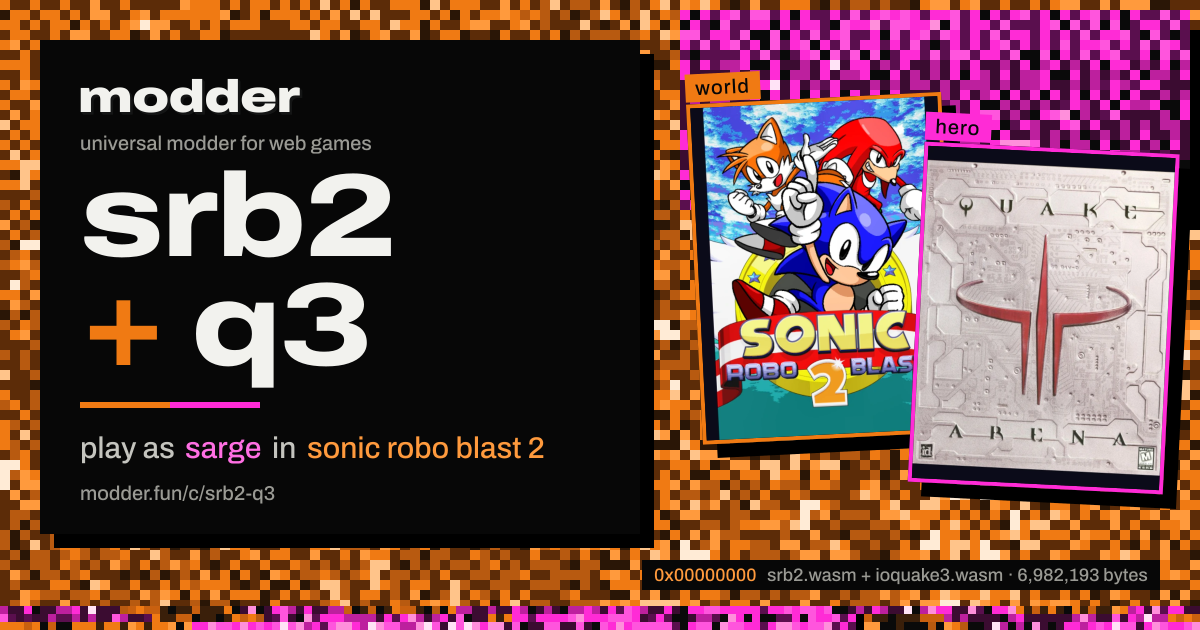link card: srb2 + q3, play as sarge in sonic robo blast 2