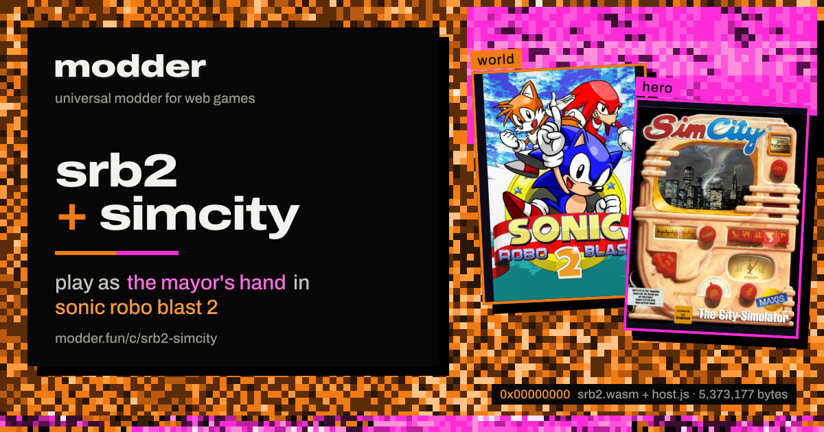 link card: srb2 + simcity, play as the mayor's hand in sonic robo blast 2