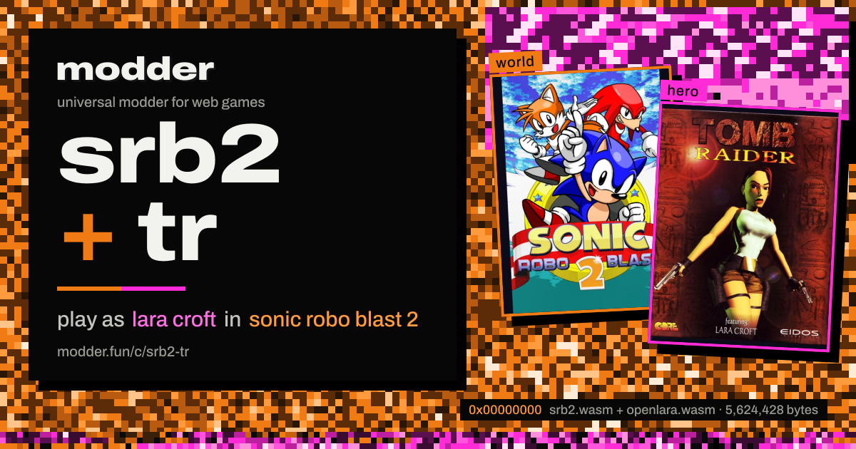 link card: srb2 + tr, play as lara croft in sonic robo blast 2