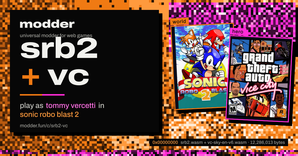 link card: srb2 + vc, play as tommy vercetti in sonic robo blast 2