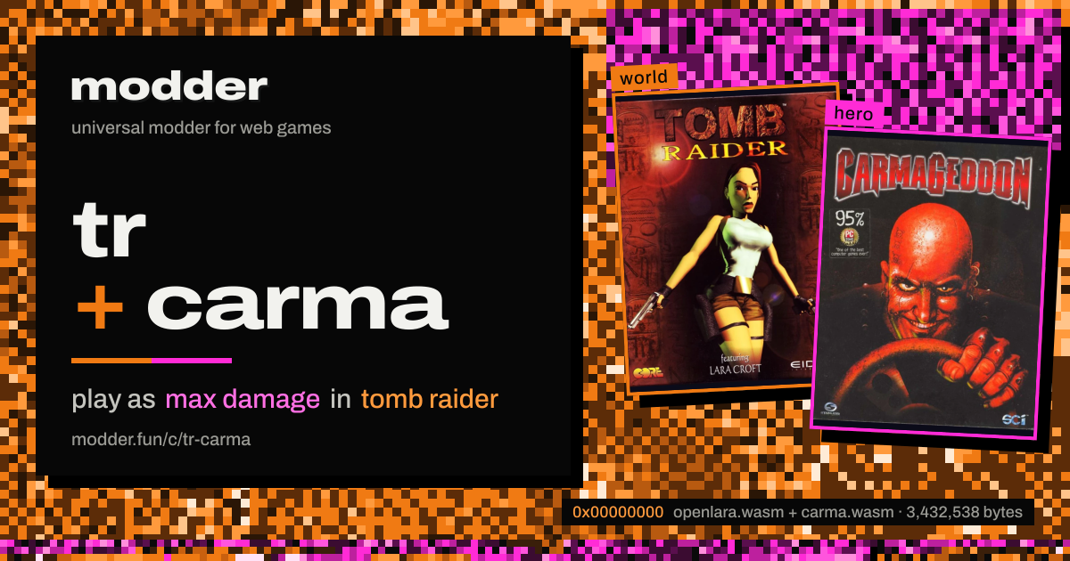 link card: tr + carma, play as max damage in tomb raider