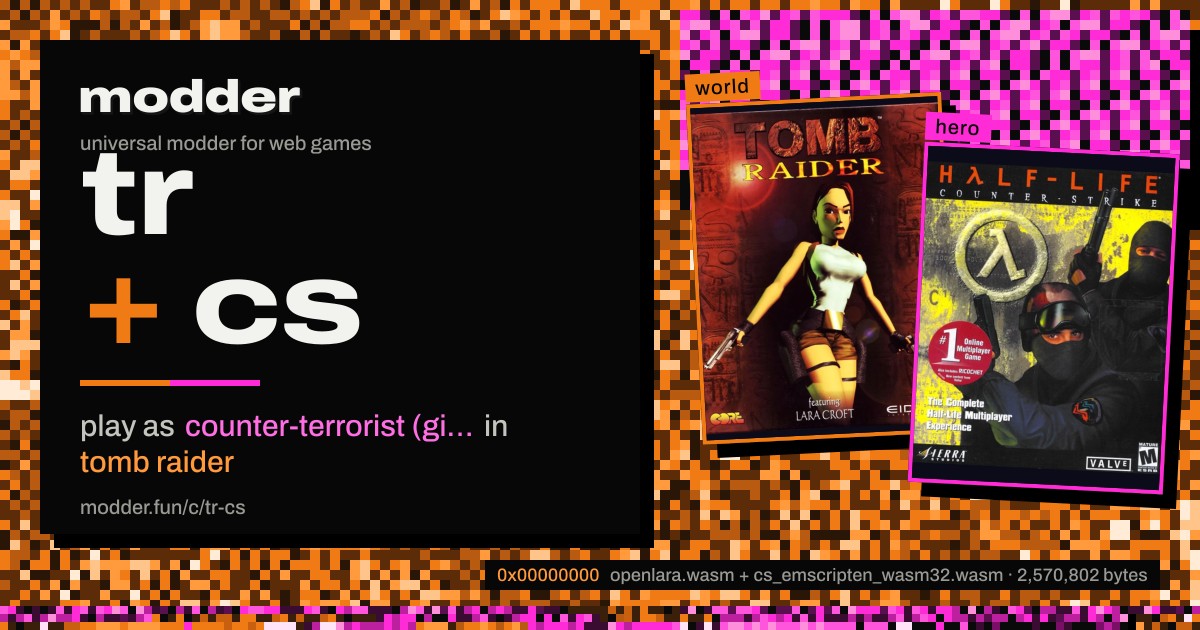 link card: tr + cs, play as counter-terrorist (gign) in tomb raider
